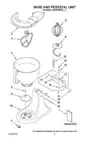04 - Base And Pedestal Unit parts for Whirlpool Mixer 5KSM150PSCOB0 from AppliancePartsPros.com