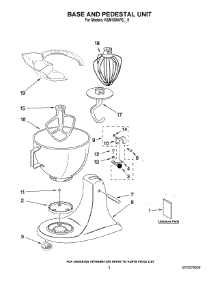 02 - Base And Pedestal Unit parts for Kitchenaid Mixer KSM150APSCS0 from AppliancePartsPros.com