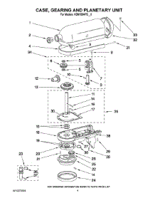 03 - Case, Gearing And Planetary Unit parts for Kitchenaid Mixer KSM150APSCS0 from AppliancePartsPros.com