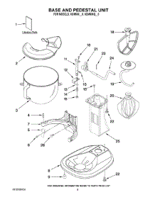 04 - Base And Pedestal Unit parts for Kitchenaid Mixer KSM500QER0 from AppliancePartsPros.com