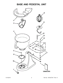 02 - Base And Pedestal Unit parts for Whirlpool Mixer 5KSM150PSCBU0 from AppliancePartsPros.com
