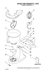 04 - Base And Pedestal Unit parts for Whirlpool Mixer 5KSM150PSAPT0 from AppliancePartsPros.com