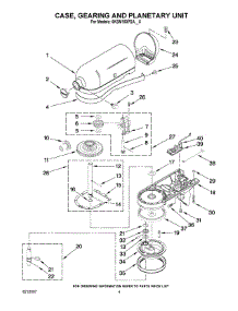02 - Case, Gearing And Planetary Unit parts for Whirlpool Mixer 5KSM150PSABW0 from AppliancePartsPros.com
