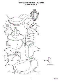 02 - Base And Pedestal Unit parts for Whirlpool Mixer 5KPM50BGR4 from AppliancePartsPros.com
