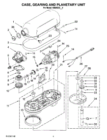 02 - Case, Gearing And Planetary Unit parts for Kitchenaid Mixer KB26G1XWW5 from AppliancePartsPros.com