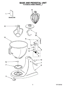 02 - Base And Pedestal Unit parts for Whirlpool Mixer 5K45SSSDWH4 from AppliancePartsPros.com