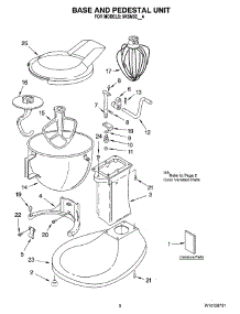 02 - Base And Pedestal Unit parts for Whirlpool Mixer 5KSM5EMY4 from AppliancePartsPros.com