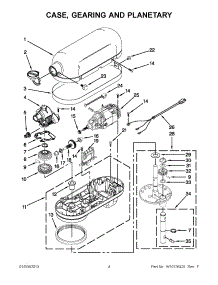 02 - Case, Gearing And Planetary parts for Kitchenaid Mixer KG25H7XWH5 from AppliancePartsPros.com