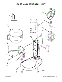 03 - Base And Pedestal Unit parts for Kitchenaid Mixer KG25H7XWH5 from AppliancePartsPros.com