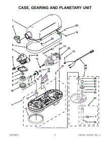 02 - Case, Gearing And Planetary Unit parts for Whirlpool Mixer 4KP26M1XDP5 from AppliancePartsPros.com