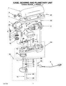 02 - Case, Gearing And Planetary Unit parts for Whirlpool Mixer 4KG25G7XER4 from AppliancePartsPros.com