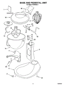 02 - Base And Pedestal Unit parts for Kitchenaid Mixer KV25H0X-3 from AppliancePartsPros.com