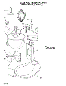 03 - Base And Pedestal Unit, Optional Parts parts for Whirlpool Mixer 4KG25G7XWH4 from AppliancePartsPros.com