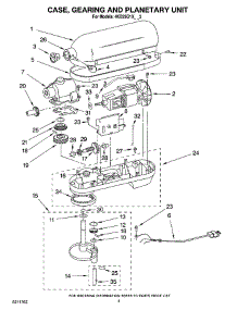 02 - Case, Gearing And Planetary Unit parts for Whirlpool Mixer 4KB25G1XBU3 from AppliancePartsPros.com