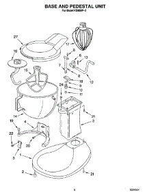 02 - Base And Pedestal Unit parts for Kitchenaid Mixer KSM50P-2 from AppliancePartsPros.com