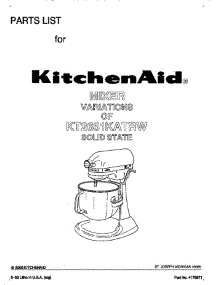 Cover parts for Kitchenaid Mixer KT2651KATRW from AppliancePartsPros.com