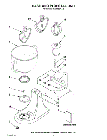 04 - Base And Pedestal Unit parts for Kitchenaid Mixer 5KSM156AEB0 from AppliancePartsPros.com