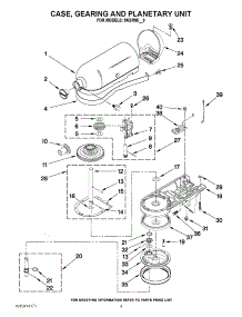 02 - Case, Gearing And Planetary Unit parts for Kitchenaid Mixer 9KSM95GA0 from AppliancePartsPros.com
