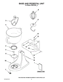 04 - Base And Pedestal Unit parts for Kitchenaid Mixer KSM152GBCP0 from AppliancePartsPros.com