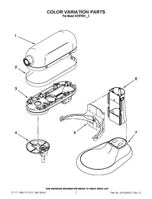 01 - Color Variation Parts parts for Kitchenaid Mixer KSM7581MS0 from AppliancePartsPros.com