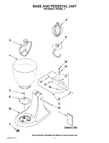 04 - Base And Pedestal Unit parts for Kitchenaid Mixer 9KSM95AC0 from AppliancePartsPros.com