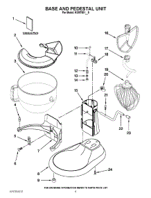 03 - Base And Pedestal Unit parts for Kitchenaid Mixer KSM7581BZ0 from AppliancePartsPros.com