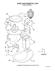 02 - Base And Pedestal Unit parts for Kitchenaid Mixer 5KPM5ABU0 from AppliancePartsPros.com