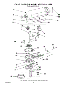 03 - Case, Gearing And Planetary Unit parts for Kitchenaid Mixer 5KPM5ABU0 from AppliancePartsPros.com