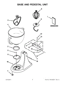 02 - Base And Pedestal Unit parts for Kitchenaid Mixer KSM155GBRI0 from AppliancePartsPros.com