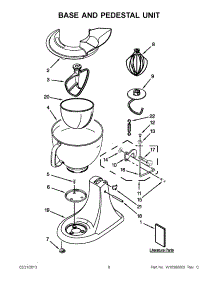 04 - Base And Pedestal Unit parts for Kitchenaid Mixer 5KSM160APSACS0 from AppliancePartsPros.com