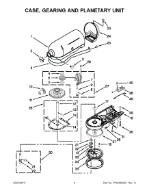 02 - Case, Gearing And Planetary Unit parts for Kitchenaid Mixer 5KSM160APSWCA0 from AppliancePartsPros.com