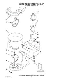 04 - Base And Pedestal Unit parts for Kitchenaid Mixer 5KSM150PSIGC4 from AppliancePartsPros.com