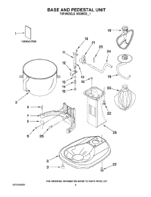 04 - Base And Pedestal Unit parts for Whirlpool Mixer 9KSM5CBER1 from AppliancePartsPros.com