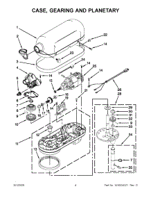 02 - Case, Gearing And Planetary parts for Kitchenaid Mixer KV25MCXWH5 from AppliancePartsPros.com