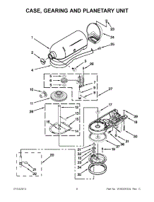 03 - Case, Gearing And Planetary Unit parts for Kitchenaid Mixer KSM150AGBCA0 from AppliancePartsPros.com