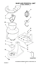 04 - Base And Pedestal Unit parts for Kitchenaid Mixer KSM160APSCA0 from AppliancePartsPros.com