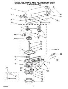 02 - Case, Gearing And Planetary Unit parts for Whirlpool Mixer 9KSM150PSWH0 from AppliancePartsPros.com