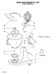 04 - Base And Pedestal Unit, Optional Parts parts for Whirlpool Mixer 9KSM150PSOB0 from AppliancePartsPros.com