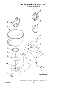 04 - Base And Pedestal Unit parts for Kitchenaid Mixer KSM158GBCA0 from AppliancePartsPros.com