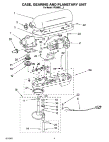 02 - Case, Gearing And Planetary Unit parts for Kitchenaid Mixer KP26M8XCP5 from AppliancePartsPros.com