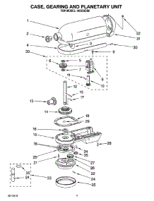 03 - Case, Gearing And Planetary Unit parts for Whirlpool Mixer 4K5SSOB0 from AppliancePartsPros.com