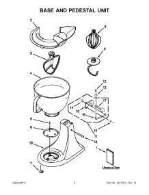 02 - Base And Pedestal Unit parts for Kitchenaid Mixer KSM150PSER0 from AppliancePartsPros.com