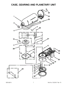 03 - Case, Gearing And Planetary Unit parts for Kitchenaid Mixer KSM150PSBU0 from AppliancePartsPros.com