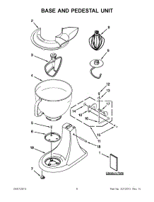 02 - Base And Pedestal Unit parts for Whirlpool Mixer 4KSM150PSMY0 from AppliancePartsPros.com