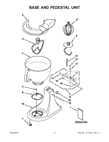 04 - Base And Pedestal Unit parts for Whirlpool Mixer 5KSM150PSBMY4 from AppliancePartsPros.com