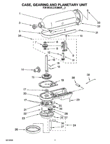 03 - Case, Gearing And Planetary Unit parts for Kitchenaid Mixer KSM50POB0 from AppliancePartsPros.com