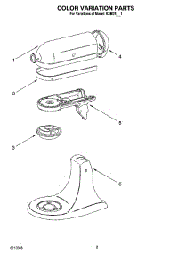 01 - Color Variation Parts parts for Kitchenaid Mixer KSM75WH1 from AppliancePartsPros.com