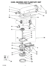 03 - Case, Gearing And Planetary Unit parts for Kitchenaid Mixer KSM75WH1 from AppliancePartsPros.com