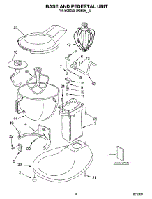 02 - Base And Pedestal Unit parts for Whirlpool Mixer 5KSM5AMY0 from AppliancePartsPros.com