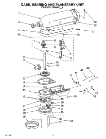 03 - Case, Gearing And Planetary Unit parts for Whirlpool Mixer 5KPM50EGR4 from AppliancePartsPros.com